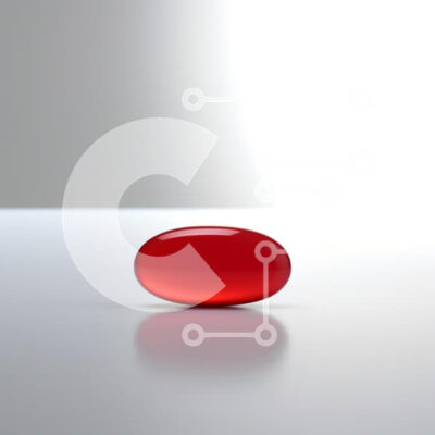 Intra Συλλεκτικό Ξύλινο Παζλ Plywood  4mm - Κόκκινη κάψουλα σε ανακλαστική επιφάνεια Σε Ξύλινο Κουτί - Διαστάσεις: 10x10 cm – 25 κομμάτια - Image 1