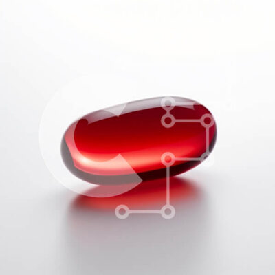 Intra Συλλεκτικό Ξύλινο Παζλ Plywood  4mm - Γυαλιστερή κόκκινη κάψουλα σε λευκή επιφάνεια Σε Ξύλινο Κουτί - Διαστάσεις: 10x10 cm – 25 κομμάτια - Image 1