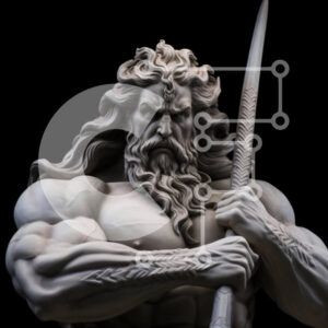 Intra Συλλεκτικό Ξύλινο Παζλ Plywood  4mm - Μυϊκό γλυπτό που κρατά ένα δόρυ Σε Ξύλινο Κουτί - Διαστάσεις Puzzle: 10x10 cm – 25 κομμάτια