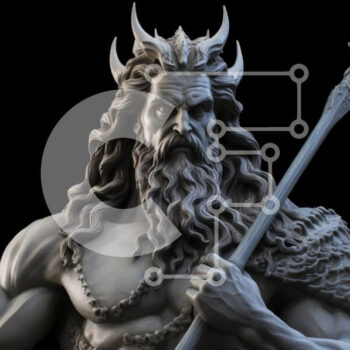 Intra Συλλεκτικό Ξύλινο Παζλ Plywood  4mm - Γλυπτική αναπαράσταση θεότητας που κρατά δόρυ Σε Ξύλινο Κουτί - Διαστάσεις Puzzle: 10x10 cm – 25 κομμάτια - Image 1