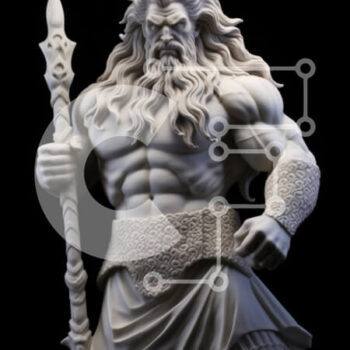 Intra Συλλεκτικό Ξύλινο Παζλ Plywood  4mm - Γλυπτό Μυθολογικής Φιγούρας Κρατώντας Δόρυ Σε Ξύλινο Κουτί - Διαστάσεις Puzzle: 10x10 cm – 25 κομμάτια - Image 1