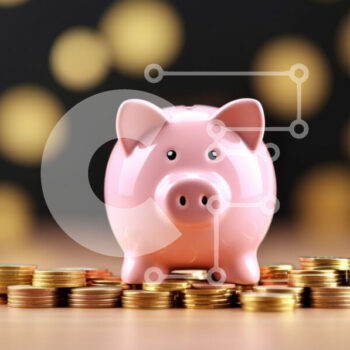 Intra Συλλεκτικό Ξύλινο Παζλ Plywood  4mm - Κουμπαράς σε νομίσματα με χρυσό φόντο Bokeh Σε Ξύλινο Κουτί - Διαστάσεις Puzzle: 10x10 cm – 25 κομμάτια - Image 1