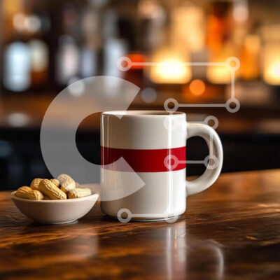 Intra Συλλεκτικό Ξύλινο Παζλ Plywood 4mm - Κούπα και φιστίκια σε ένα τραπέζι μπαρ Σε Ξύλινο Κουτί - Διαστάσεις: 10x10 cm – 25 κομμάτια - Image 1