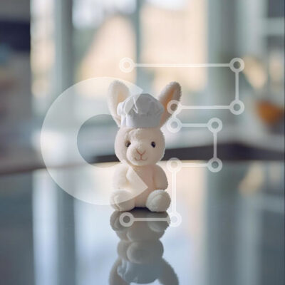 Intra Συλλεκτικό Ξύλινο Παζλ Plywood  4mm - Λούτρινο λαγουδάκι σεφ σε ανακλαστική επιφάνεια Σε Ξύλινο Κουτί - Διαστάσεις: 10x10 cm – 25 κομμάτια - Image 1