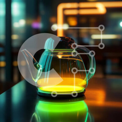 Intra Συλλεκτικό Ξύλινο Παζλ Plywood  4mm - Φωτιζόμενος γυάλινος βραστήρας σε αστικό περιβάλλον Σε Ξύλινο Κουτί - Διαστάσεις: 10x10 cm – 25 κομμάτια - Image 1