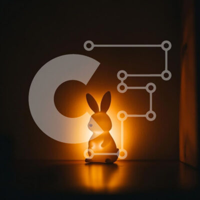 Intra Συλλεκτικό Ξύλινο Παζλ Plywood  4mm - Λάμπα σε σχήμα κουνελιού που λάμπει στο σκοτάδι Σε Ξύλινο Κουτί - Διαστάσεις: 10x10 cm – 25 κομμάτια - Image 1