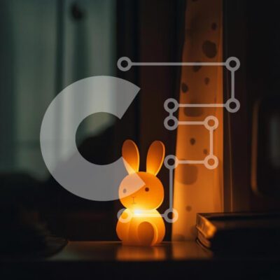 Intra Συλλεκτικό Ξύλινο Παζλ Plywood  4mm - Άνετο φωτιστικό κουνελιού σε ένα σκοτεινό δωμάτιο Σε Ξύλινο Κουτί - Διαστάσεις Puzzle: 10x10 cm – 25 κομμάτια - Image 1