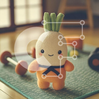 Intra Συλλεκτικό Ξύλινο Παζλ Plywood  4mm - Χαριτωμένο βελούδινο παιχνίδι καρότο σε περιβάλλον γυμναστικής Σε Ξύλινο Κουτί - Διαστάσεις: 10x10 cm – 25 κομμάτια - Image 1