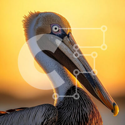 Intra Συλλεκτικό Ξύλινο Παζλ Plywood 4mm - Σιλουέτα πελεκάνων ενάντια στο ηλιοβασίλεμα Σε Ξύλινο Κουτί - Διαστάσεις: 10x10 cm – 25 κομμάτια - Image 1