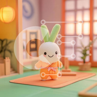 Intra Συλλεκτικό Ξύλινο Παζλ Plywood  4mm - Χαριτωμένο βελούδινο παιχνίδι κουνελιού σε ένα ζωντανό εσωτερικό περιβάλλον Σε Ξύλινο Κουτί - Διαστάσεις: 10x10 cm – 25 κομμάτια - Image 1