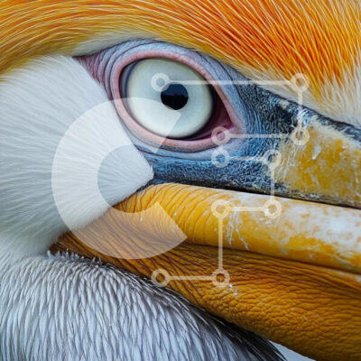 Intra Συλλεκτικό Ξύλινο Παζλ Plywood  4mm - Κοντινό πλάνο ενός πελεκάνου Σε Ξύλινο Κουτί - Διαστάσεις: 10x10 cm – 25 κομμάτια - Image 1