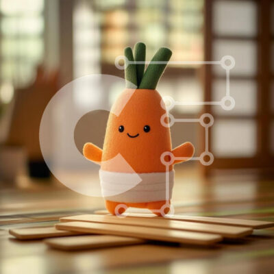 Intra Συλλεκτικό Ξύλινο Παζλ Plywood  4mm - Χαριτωμένο βελούδινο παιχνίδι καρότου σε άνετο εσωτερικό Σε Ξύλινο Κουτί - Διαστάσεις: 10x10 cm – 25 κομμάτια - Image 1