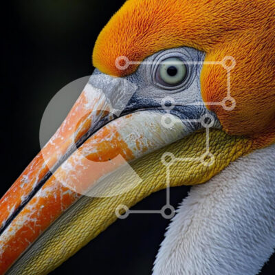 Intra Συλλεκτικό Ξύλινο Παζλ Plywood  4mm - Κοντινό πλάνο ενός πελεκάνου Σε Ξύλινο Κουτί - Διαστάσεις: 10x10 cm – 25 κομμάτια - Image 1