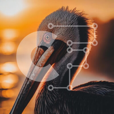 Intra Συλλεκτικό Ξύλινο Παζλ Plywood 4mm - Πελεκάνος στο ηλιοβασίλεμα Σε Ξύλινο Κουτί - Διαστάσεις: 10x10 cm – 25 κομμάτια - Image 1