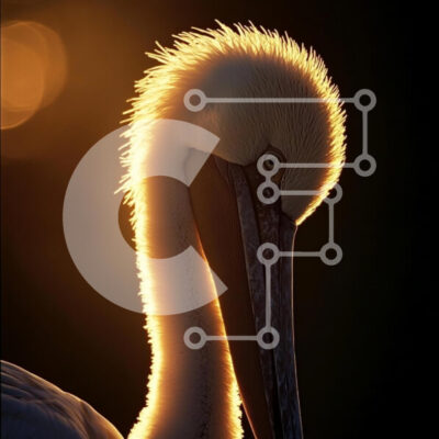 Intra Συλλεκτικό Ξύλινο Παζλ Plywood  4mm - Σιλουέτα ενός πελεκάνου με οπίσθιο φωτισμό Σε Ξύλινο Κουτί - Διαστάσεις: 10x10 cm – 25 κομμάτια - Image 1