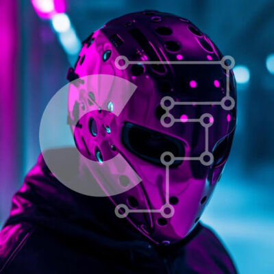 Intra Συλλεκτικό Ξύλινο Παζλ Plywood  4mm - Πρόσωπο με ροζ μάσκα με πολύχρωμα φώτα Σε Ξύλινο Κουτί - Διαστάσεις Puzzle: 10x10 cm – 25 κομμάτια - Image 1