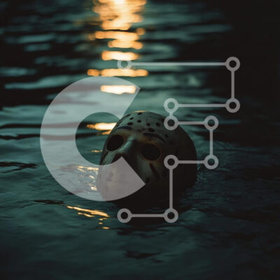 Intra Συλλεκτικό Ξύλινο Παζλ Plywood  4mm - Μάσκα χόκεϊ που επιπλέει στο νερό Σε Ξύλινο Κουτί - Διαστάσεις Puzzle: 10x10 cm – 25 κομμάτια - Image 1