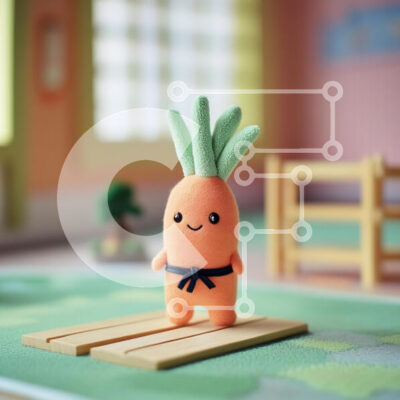 Intra Συλλεκτικό Ξύλινο Παζλ Plywood  4mm - Χαριτωμένο βελούδινο παιχνίδι καρότο σε παιχνιδιάρικο περιβάλλον Σε Ξύλινο Κουτί - Διαστάσεις: 10x10 cm – 25 κομμάτια - Image 1