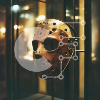 Intra Συλλεκτικό Ξύλινο Παζλ Plywood  4mm - Vintage μάσκα χόκεϊ που εμφανίζεται σε γυάλινη θήκη Σε Ξύλινο Κουτί - Διαστάσεις Puzzle: 10x10 cm – 25 κομμάτια - Image 1