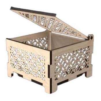 Intra Plywood Elegance – Ξύλινο Διακοσμητικό Κουτί Αποθήκευσης με Διάτρητο Σχέδιο (4mm) 60x25x8 cm Box21-01269 - Image 2