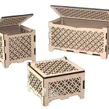 Intra Plywood Elegance – Ξύλινο Διακοσμητικό Κουτί Αποθήκευσης με Διάτρητο Σχέδιο (4mm) 60x25x8 cm Box21-01269 - Image 3