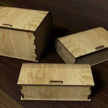 Intra CURVA Ξύλινο Κουτί με Καμπύλο Καπάκι  Μινιμαλιστική Αισθητική 34x13x7 cm Box46-01435 - Image 2