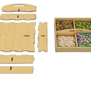 Intra LOTUS Ξύλινο Κουτί Οργάνωσης με Εσωτερικά Χωρίσματα και Κεντρική Λαβή – Πολυστρωματική Κατασκευή Plywood   18x22x39 cm Box06-00444 - Image 1