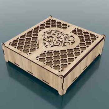 Intra Madera Ξύλινο Διακοσμητικό Κουτί “Bloom” με Floral Σχέδιο – Ιδανικό για Δώρα - Οργάνωση 12x11x8 cm Box11-01988 - Image 1