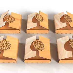 Plywood Tilt Plywood Gift Box Floral – Ξύλινο Κουτί με Διακοσμητικό Καπάκι (4mm) 42x44x45 cm Box16-01335 - Image 3