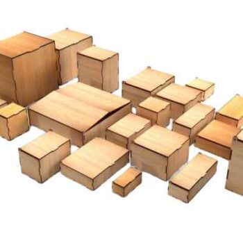 Intra Plywood Classic   – Ξύλινο Κουτί  με  Καπάκι για  Κλείσιμο  (4mm) 25x25x24 cm Box17-01389 - Image 1