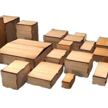 Intra Plywood Classic   – Ξύλινο Κουτί  με  Καπάκι για  Κλείσιμο  (4mm) 25x25x24 cm Box17-01389 - Image 2