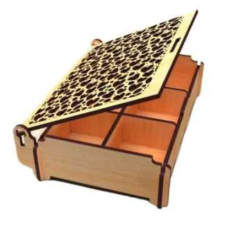 Intra Ξύλινο Κουτί “Plywood Divina”, κομψό και πρακτικότατo με καπάκι  διάτρητο   39x32x15 cm Box18-01584 - Image 1