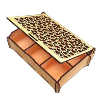 Intra Ξύλινο Κουτί “Plywood Divina”, κομψό και πρακτικότατo με καπάκι  διάτρητο   39x32x15 cm Box18-01584 - Image 2