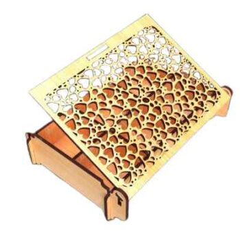 Intra Ξύλινο Κουτί “Plywood Divina”, κομψό και πρακτικότατo με καπάκι  διάτρητο   39x32x15 cm Box18-01584 - Image 3