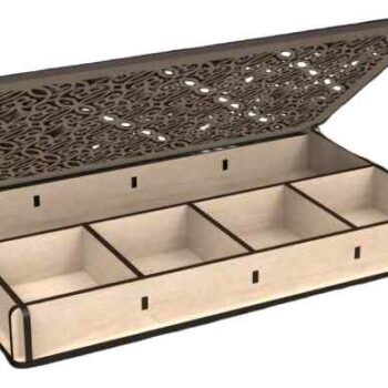 Intra Plywood Elegance Slim – Ξύλινο Κουτί Αποθήκευσης με Διάτρητο Καπάκι & Χωρίσματα (4mm) 60x36x10 cm Box22-01535 - Image 1