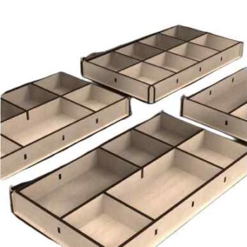 Intra Plywood Elegance Slim – Ξύλινο Κουτί Αποθήκευσης με Διάτρητο Καπάκι & Χωρίσματα (4mm) 60x36x10 cm Box22-01535 - Image 2