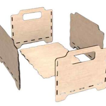 Intra Plywood HandyBox – Ξύλινο Κουτί Οργάνωσης με Λαβές (4mm)  27x25x45 cm Box25-01732 - Image 2