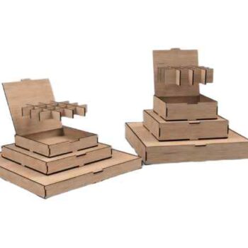 Intra NEST – Ξύλινο Κουτί με Καπάκι - Διαχωριστικά  Εσσωτερικά12x13x34 cm Box33-00490 - Image 2