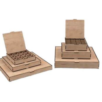 Intra NEST – Ξύλινο Κουτί με Καπάκι - Διαχωριστικά  Εσσωτερικά12x13x34 cm Box33-00490 - Image 3