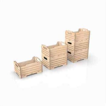 Intra CRATE – Ξύλινο Κουτί Τύπου Τελάρο μαζι με χερούλια 14x16x44 cm Box34-00288 - Image 3