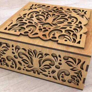 Intra Ornate Ξύλινο Κουτί Πολυτελείας με Περίτεχνη Χαρακτική – Ιδανικό για Δώρο / Αποθήκευση 30x14x5 cm Box35-00410 - Image 1