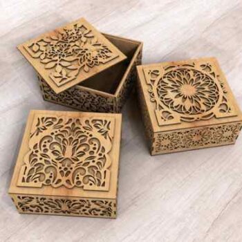 Intra Ornate Ξύλινο Κουτί Πολυτελείας με Περίτεχνη Χαρακτική – Ιδανικό για Δώρο / Αποθήκευση 30x14x5 cm Box35-00410 - Image 2