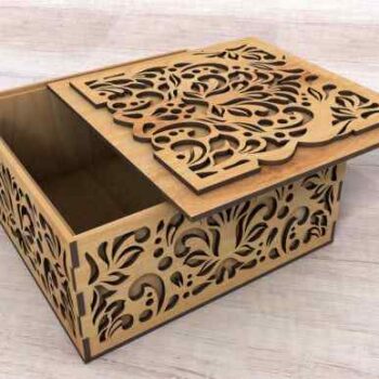 Intra Ornate Ξύλινο Κουτί Πολυτελείας με Περίτεχνη Χαρακτική – Ιδανικό για Δώρο / Αποθήκευση 30x14x5 cm Box35-00410 - Image 3