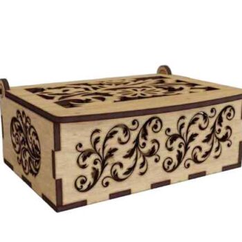 Intra FLORENTINE – Ξύλινο Κουτί με Ανάγλυφη Χαρακτική  Κομψή Γραμμή 19x24x16 cm Box37-00781 - Image 1