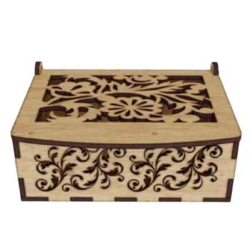 Intra FLORENTINE – Ξύλινο Κουτί με Ανάγλυφη Χαρακτική  Κομψή Γραμμή 19x24x16 cm Box37-00781 - Image 2