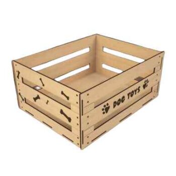 Intra PAW ORGANIZER  Ξύλινο Κουτί Αποθήκευσης Παιχνιδιών Κατοικιδίων PLUS  13x30x18 cm Box39-01885 - Image 1