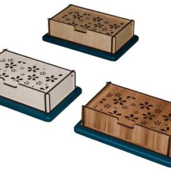 Intra BLOOM BOX – Ξύλινο Κουτί Οργάνωσης με Ανάγλυμα Λουλουδιών  24x19x15 cm Box41-00946 - Image 2