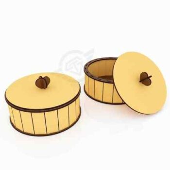 Intra CIRCULA  Στρογγυλό Ξύλινο Κουτί με Μοντέρνα Γραμμή  Κομψό Καπάκι 19x19x41 cm Box43-00103 - Image 1