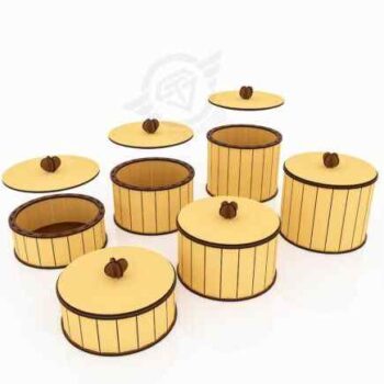 Intra CIRCULA  Στρογγυλό Ξύλινο Κουτί με Μοντέρνα Γραμμή  Κομψό Καπάκι 19x19x41 cm Box43-00103 - Image 2