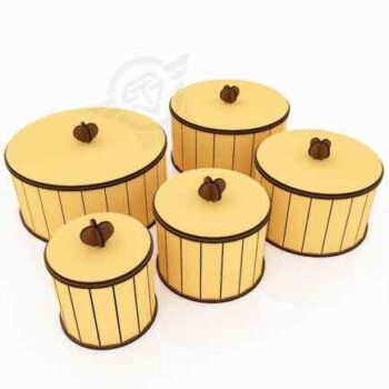 Intra CIRCULA  Στρογγυλό Ξύλινο Κουτί με Μοντέρνα Γραμμή  Κομψό Καπάκι 19x19x41 cm Box43-00103 - Image 3